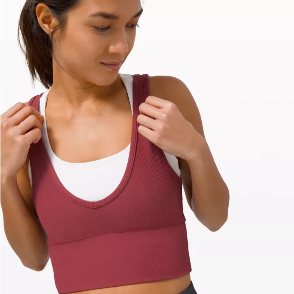 Lululemon Athletica Ribbed Maroon Pivot Tank